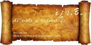 Ördög Botond névjegykártya