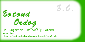 botond ordog business card